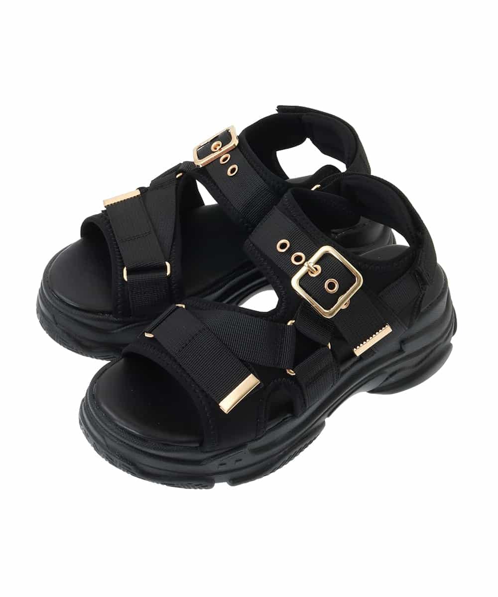 OZ6FA05089 eur3(エウルキューブ) ベルトデザインボリュームサンダル ブラック(94)