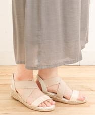 OZ6FS04070 eur3(エウルキューブ) 【幅広さんOK！ワイズ4E】クロスバンドサンダル ベージュ(82)