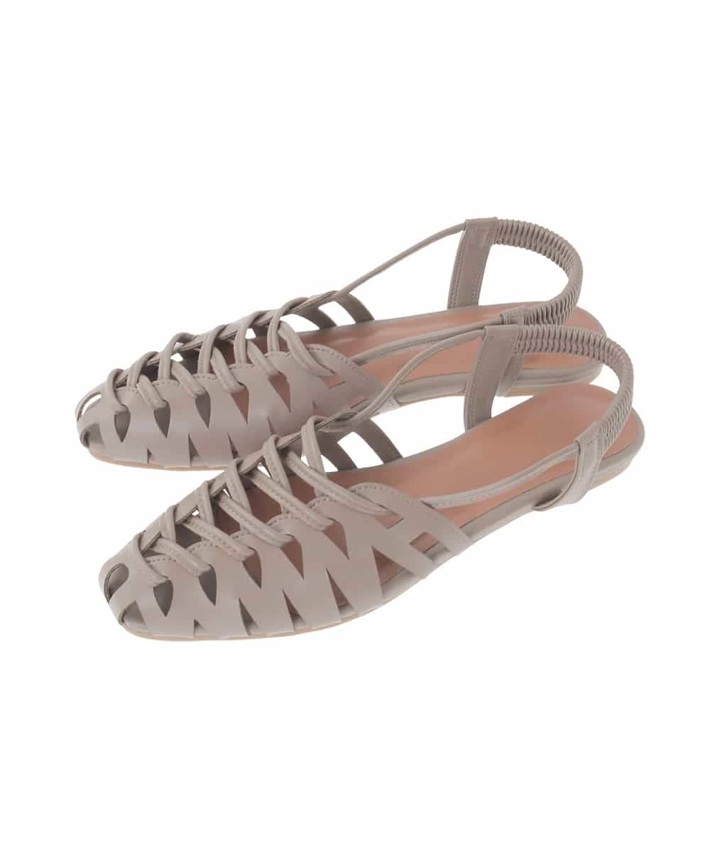 OZ6GD05089 eur3(エウルキューブ) カットワークレースアップパンプス モカ