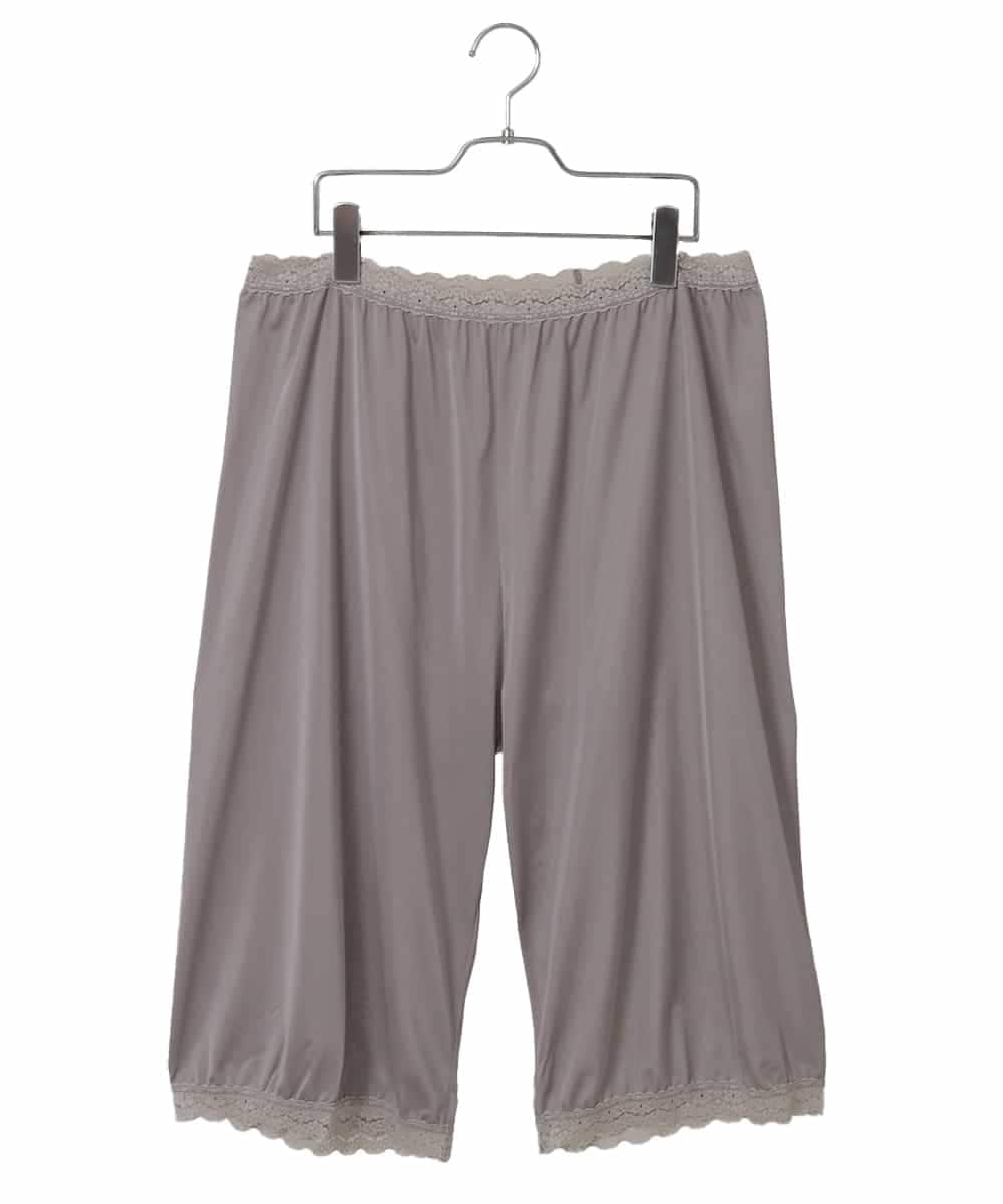 OZUGD05039 eur3(エウルキューブ) 【大きいサイズ/裾ゴム入り】レースジョイントペチパンツ グレージュ