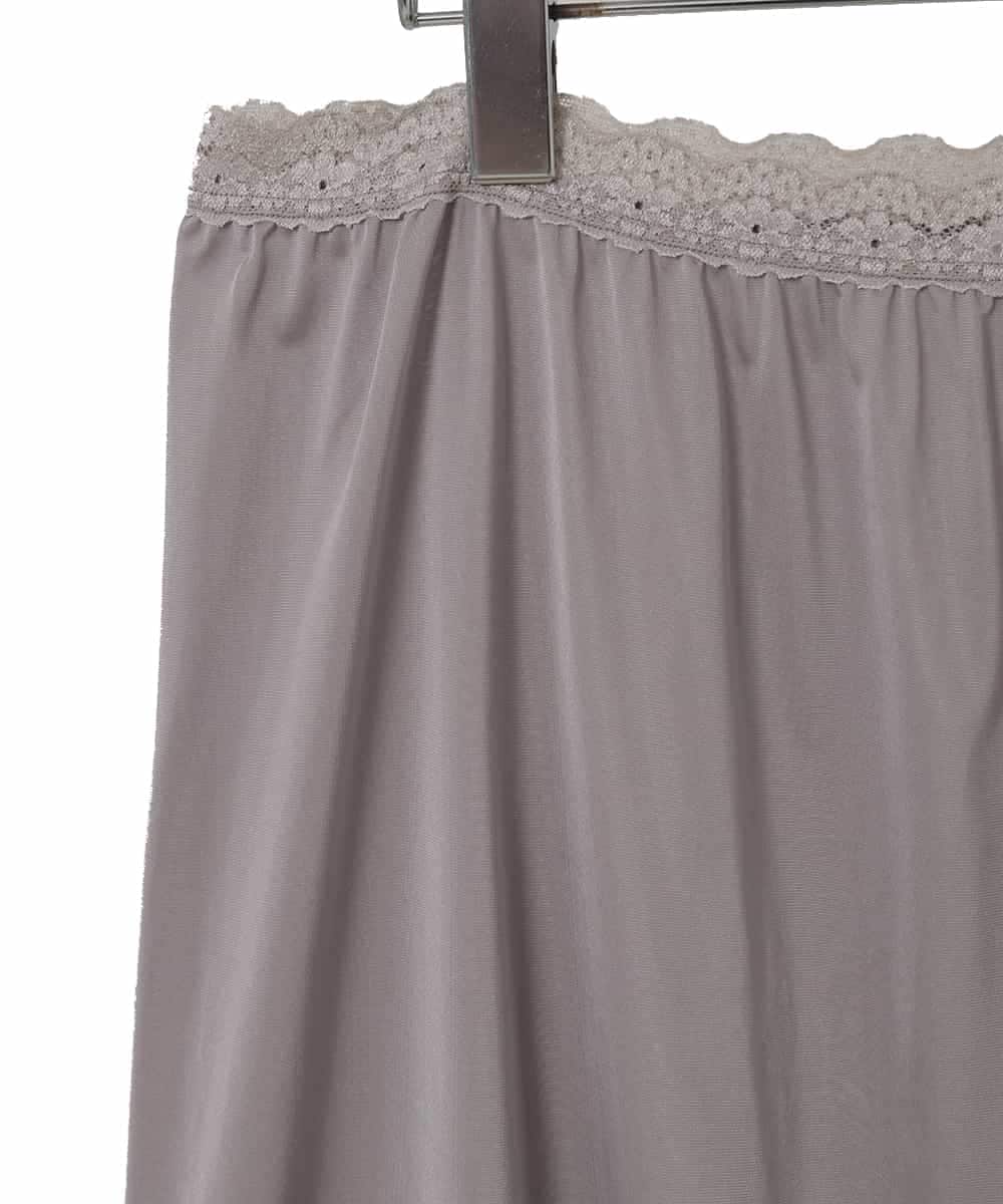 OZUGD05039 eur3(エウルキューブ) 【大きいサイズ/裾ゴム入り】レースジョイントペチパンツ グレージュ