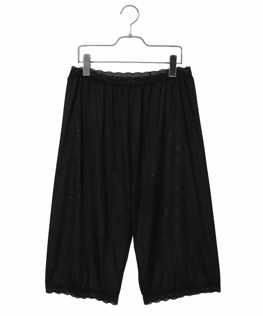 OZUGD05039 eur3(エウルキューブ) 【大きいサイズ/裾ゴム入り】レースジョイントペチパンツ ブラック