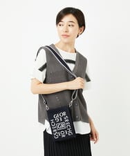 PF5AD02130 GEORGES RECH(小さいサイズ)(メゾン ドゥ サンク) ロゴニットミニショルダーバッグ ブラック系