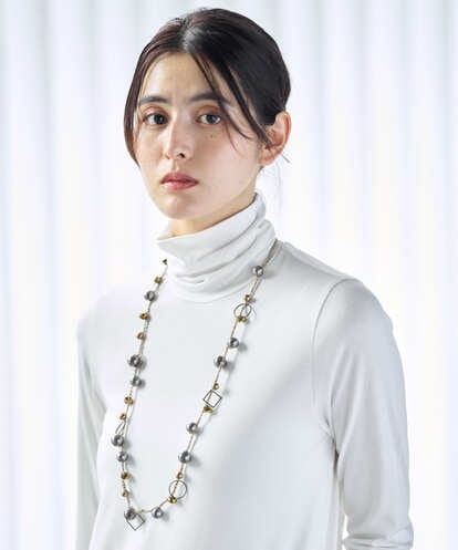 PG2AG15120 GEORGES RECH  [日本製]メタリックコットンパールネックレス