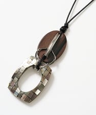 PG2GD21130 GEORGES RECH(ジョルジュ・レッシュ)  [日本製]モザイクシェルネックレス ブラック