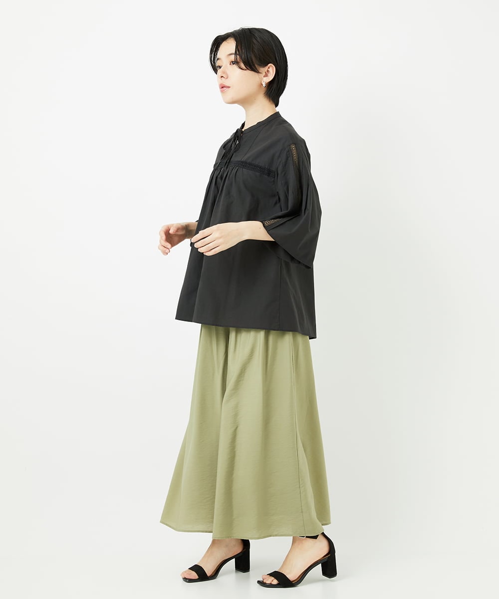 PHBGA31290 GEORGES RECH(小さいサイズ)(メゾン ドゥ サンク) 60ローンフレアスリーブレースブラウス ラベンダー