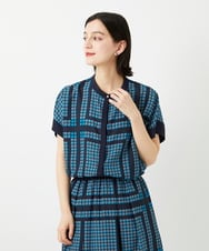 PHBGD14290 GEORGES RECH(小さいサイズ)(メゾン ドゥ サンク)  [日本製/セットアップ対応]ジオメトリックスカーフ柄ブラウス ベージュ系