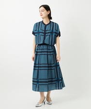 PHBGD14290 GEORGES RECH(小さいサイズ)(メゾン ドゥ サンク)  [日本製/セットアップ対応]ジオメトリックスカーフ柄ブラウス ベージュ系