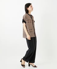 PHBGD14290 GEORGES RECH(小さいサイズ)(メゾン ドゥ サンク)  [日本製/セットアップ対応]ジオメトリックスカーフ柄ブラウス ベージュ系