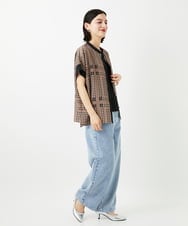 PHBGD14290 GEORGES RECH(小さいサイズ)(メゾン ドゥ サンク)  [日本製/セットアップ対応]ジオメトリックスカーフ柄ブラウス ベージュ系
