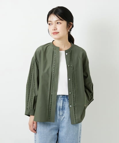 PHBGD22290 GEORGES RECH(小さいサイズ) アイレット刺繡8分袖ブラウス