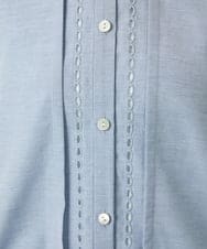 PHBGD22290 GEORGES RECH(小さいサイズ)(メゾン ドゥ サンク) アイレット刺繡8分袖ブラウス ライトブルー