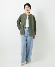 PHBGD22290 GEORGES RECH(小さいサイズ)(メゾン ドゥ サンク) アイレット刺繡8分袖ブラウス ライトブルー