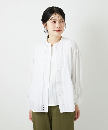 PHBGD22290 GEORGES RECH(小さいサイズ) アイレット刺繡8分袖ブラウス