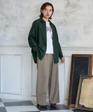 PHBJE24290 GEORGES RECH(小さいサイズ)(メゾン ドゥ サンク) フィブリルブロードシャツ グリーン