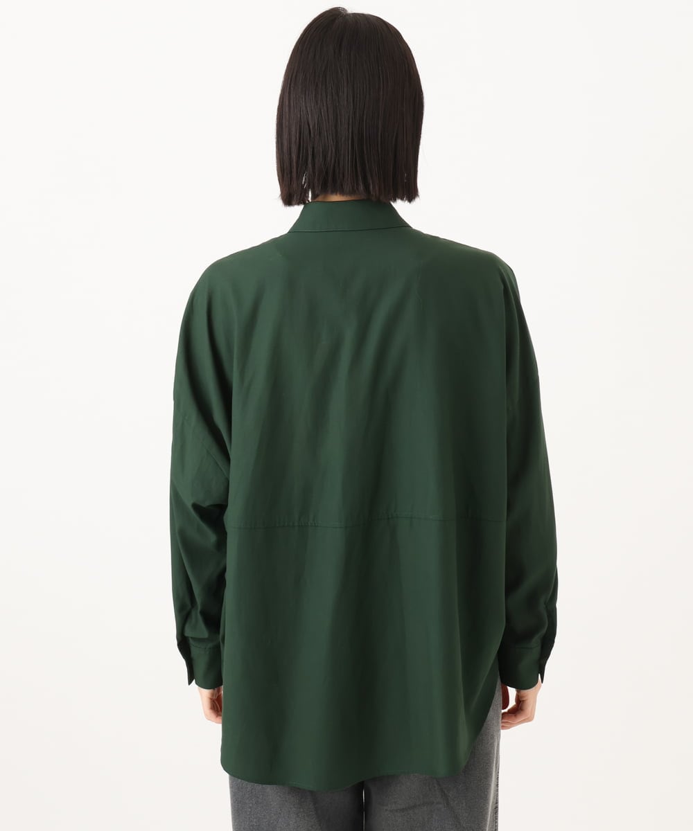 PHBJE24290 GEORGES RECH(小さいサイズ)(メゾン ドゥ サンク) フィブリルブロードシャツ グリーン