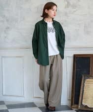 PHBJE24290 GEORGES RECH(小さいサイズ)(メゾン ドゥ サンク) フィブリルブロードシャツ グリーン