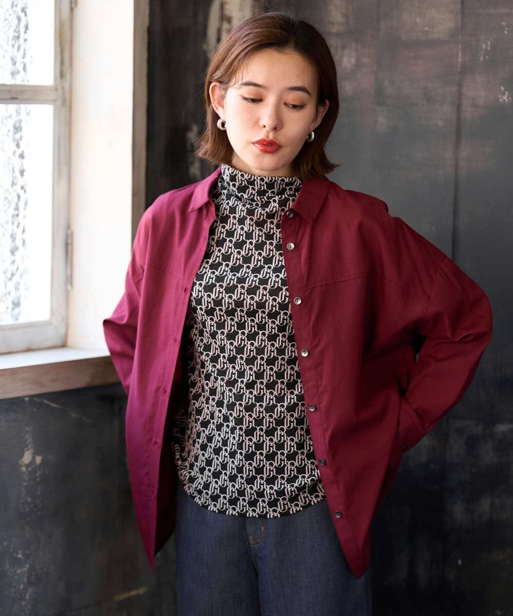 PHBJE24290 GEORGES RECH(小さいサイズ)(メゾン ドゥ サンク) フィブリルブロードシャツ グリーン