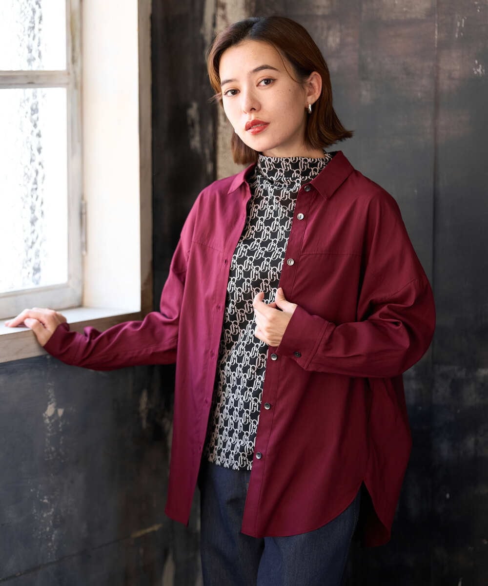 PHBJE24290 GEORGES RECH(小さいサイズ)(メゾン ドゥ サンク) フィブリルブロードシャツ パープル