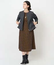 PHEJB41490 GEORGES RECH(小さいサイズ)(メゾン ドゥ サンク) Aラインオパールチェックワンピース オレンジ