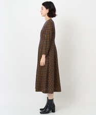 PHEJB41490 GEORGES RECH(小さいサイズ)(メゾン ドゥ サンク) Aラインオパールチェックワンピース オレンジ