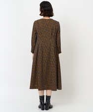 PHEJB41490 GEORGES RECH(小さいサイズ)(メゾン ドゥ サンク) Aラインオパールチェックワンピース オレンジ