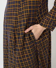 PHEJB41490 GEORGES RECH(小さいサイズ)(メゾン ドゥ サンク) Aラインオパールチェックワンピース オレンジ
