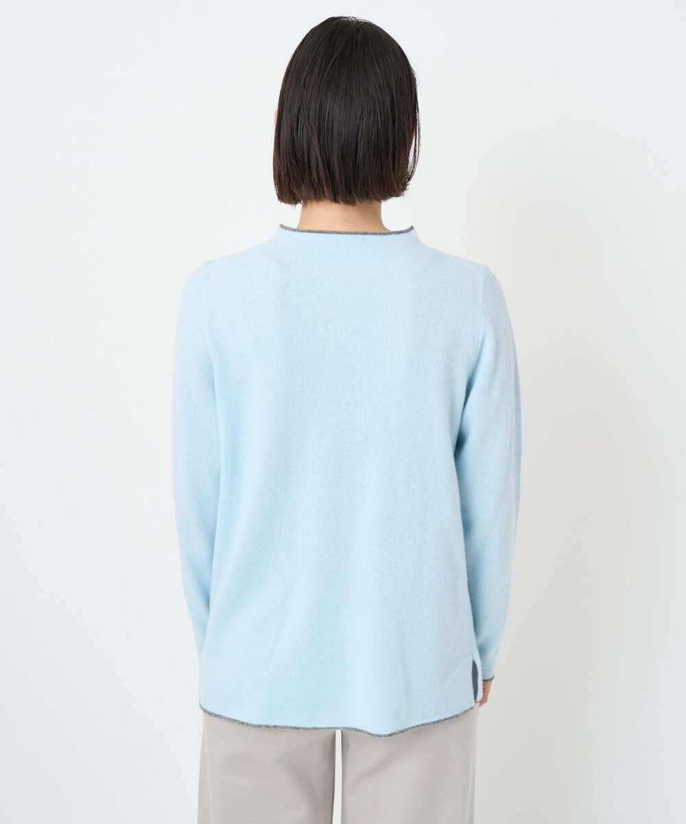 PHFAD25190 GEORGES RECH(小さいサイズ)(メゾン ドゥ サンク) ラムウールモックネックニット ライトブルー