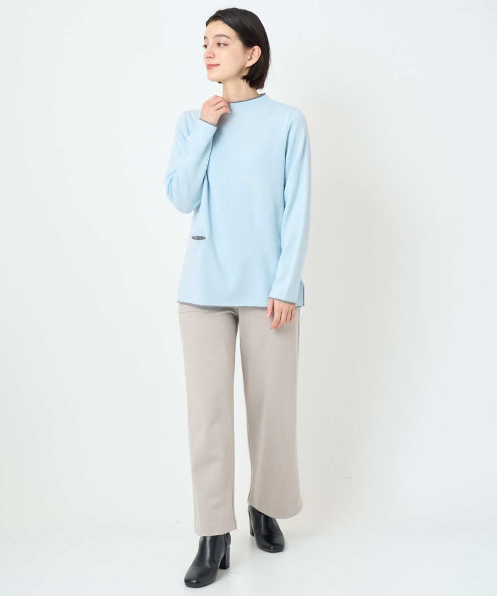 PHFAD25190 GEORGES RECH(小さいサイズ)(メゾン ドゥ サンク) ラムウールモックネックニット ライトブルー