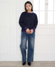 PHFAG16290 GEORGES RECH(小さいサイズ)(メゾン ドゥ サンク) チュールドッキングニットプルオーバー ブラック