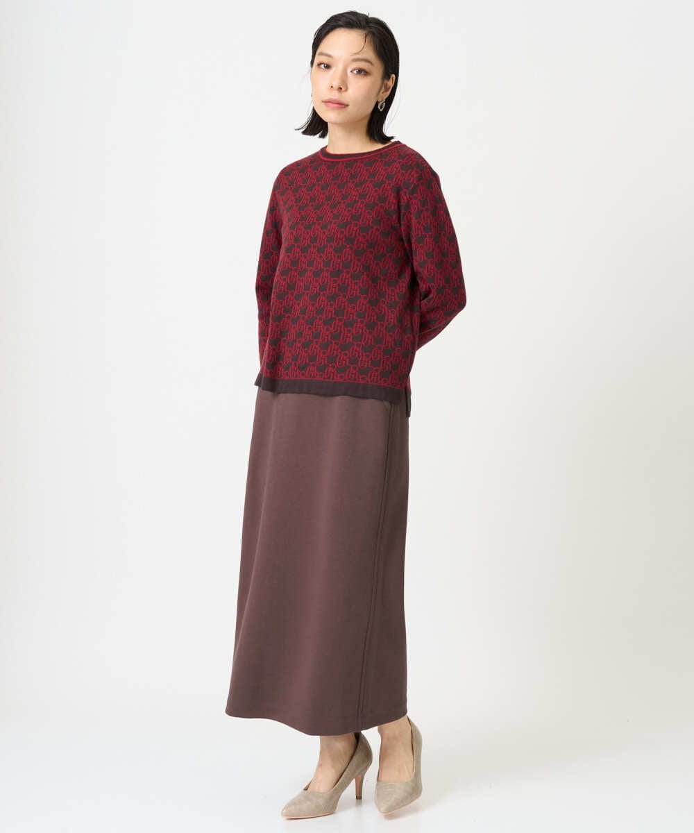 PHFAG22270 GEORGES RECH(小さいサイズ)(メゾン ドゥ サンク)  [日本製]GRロゴコットンジャガードニット パープル