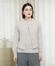 PHFCF51230 GEORGES RECH(小さいサイズ)(メゾン ドゥ サンク) メタリックシャギークルーネックニット ベージュ