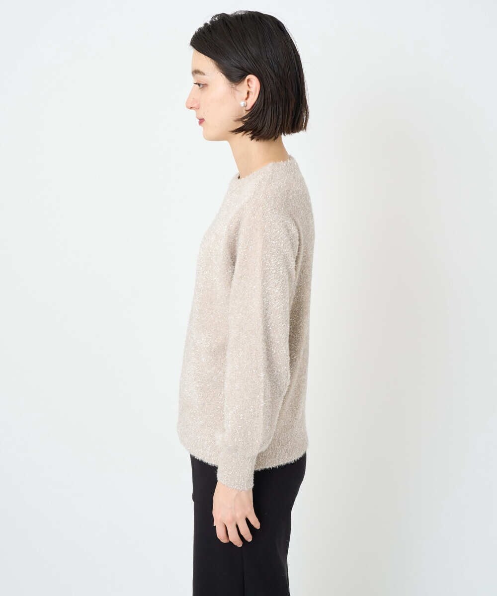 PHFCF51230 GEORGES RECH(小さいサイズ)(メゾン ドゥ サンク) メタリックシャギークルーネックニット ベージュ