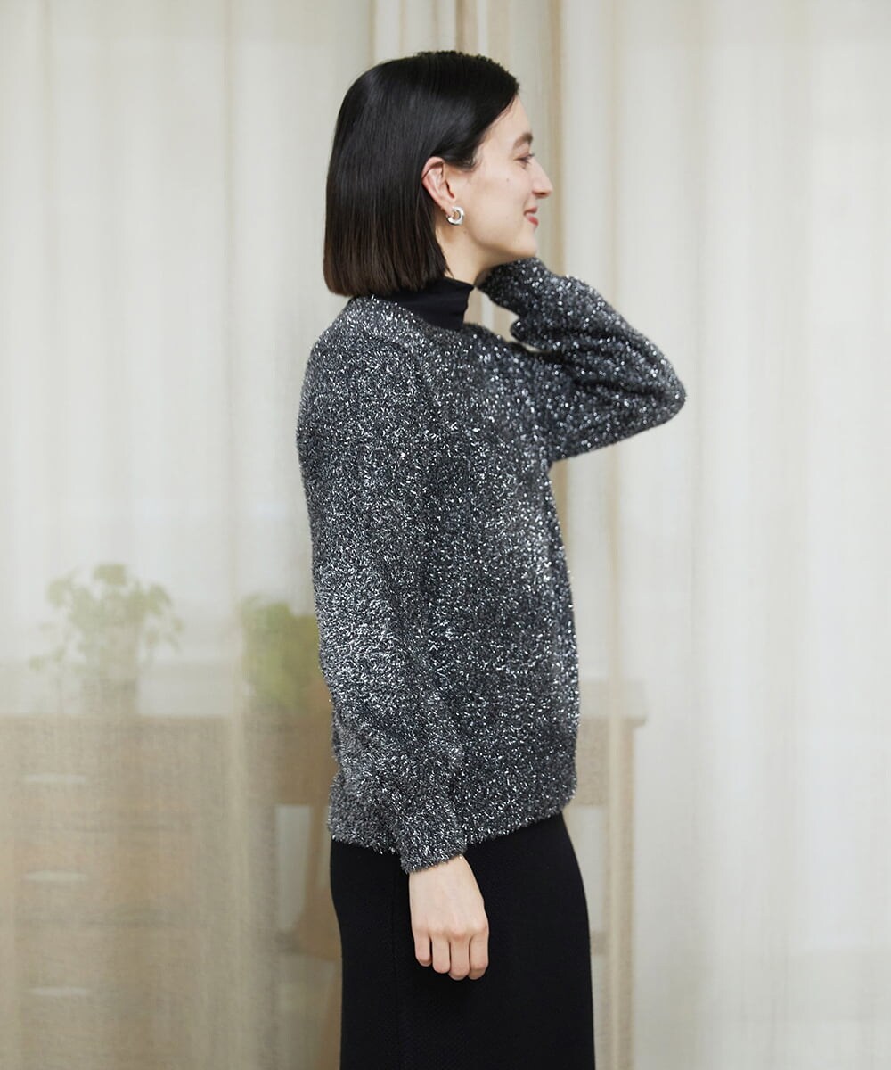 PHFCF51230 GEORGES RECH(小さいサイズ)(メゾン ドゥ サンク) メタリックシャギークルーネックニット ベージュ