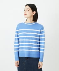 PHFEE04270 GEORGES RECH(小さいサイズ)(メゾン ドゥ サンク) ブークレーボーダーニット ブルー