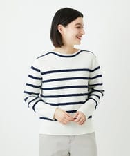 PHFEE04270 GEORGES RECH(小さいサイズ)(メゾン ドゥ サンク) ブークレーボーダーニット アイボリー