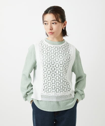 PHFEE23230 GEORGES RECH(小さいサイズ) 幾何レースショートニットベスト