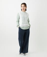 PHFEE23230 GEORGES RECH(小さいサイズ)(メゾン ドゥ サンク) 幾何レースショートニットベスト ホワイト