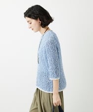 PHFGD02230 GEORGES RECH(小さいサイズ)(メゾン ドゥ サンク) コットンスラブヤーン5分袖ニット ベージュ
