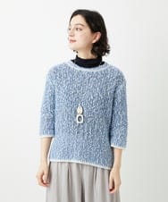 PHFGD02230 GEORGES RECH(小さいサイズ)(メゾン ドゥ サンク) コットンスラブヤーン5分袖ニット ベージュ