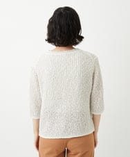 PHFGD02230 GEORGES RECH(小さいサイズ)(メゾン ドゥ サンク) コットンスラブヤーン5分袖ニット ベージュ