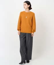 PHFJB47230 GEORGES RECH(小さいサイズ)(メゾン ドゥ サンク)  [日本製]ガーター編みニットプルオーバー マスタード系