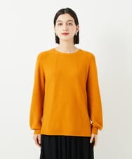 PHFJB47230 GEORGES RECH(小さいサイズ)(メゾン ドゥ サンク)  [日本製]ガーター編みニットプルオーバー マスタード系