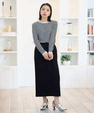 PHHAG11240 GEORGES RECH(小さいサイズ)(メゾン ドゥ サンク)  [セットアップ対応]ストレッチダンボールナロースカート ブラウン