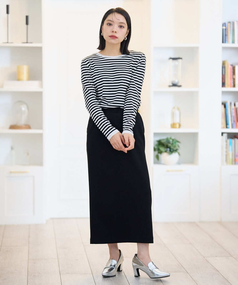 PHHAG11240 GEORGES RECH(小さいサイズ)(メゾン ドゥ サンク)  [セットアップ対応]ストレッチダンボールナロースカート ブラウン