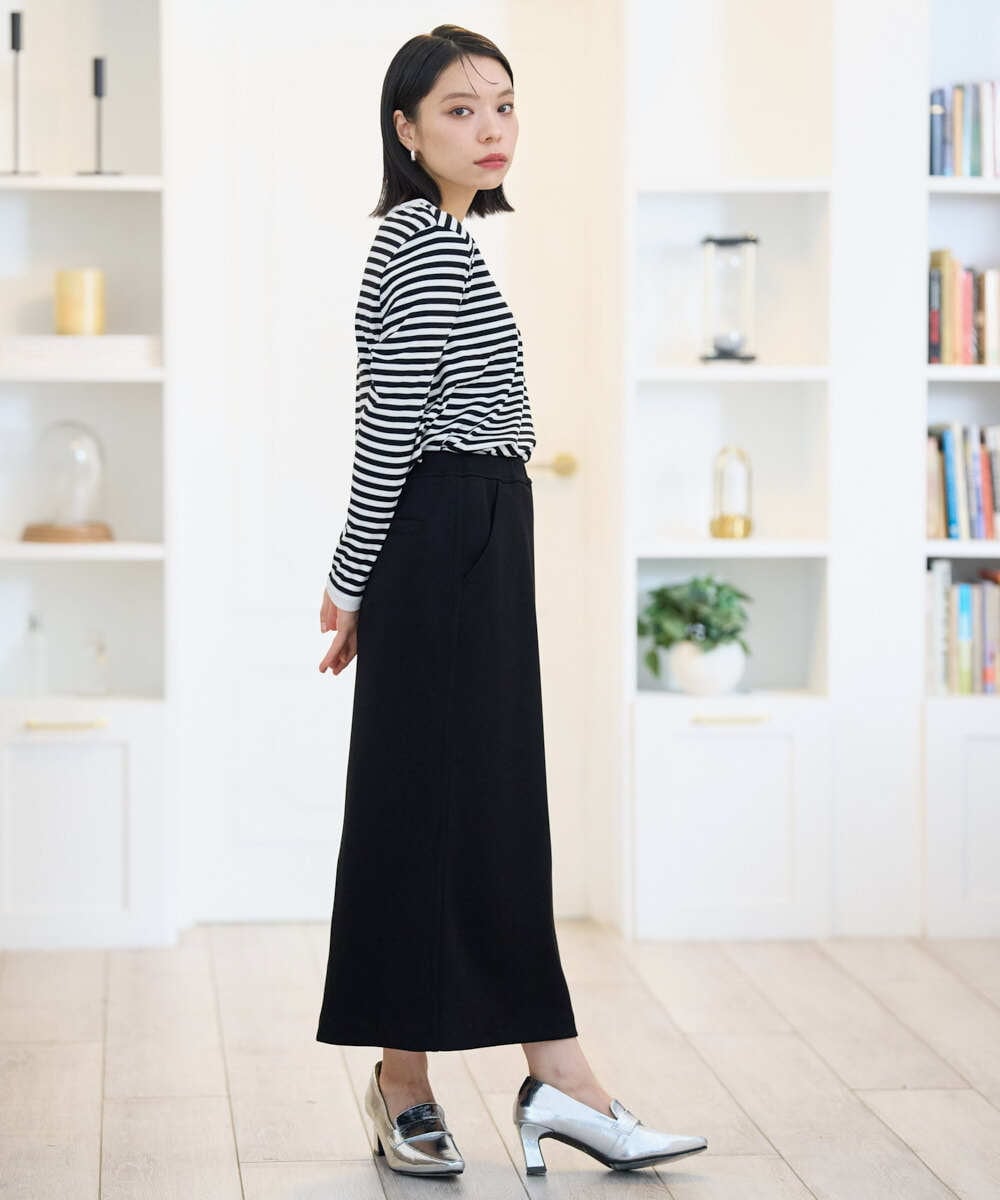 PHHAG11240 GEORGES RECH(小さいサイズ)(メゾン ドゥ サンク)  [セットアップ対応]ストレッチダンボールナロースカート ブラウン