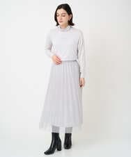 PHHCD65360 GEORGES RECH(小さいサイズ)(メゾン ドゥ サンク)  [日本製]アコーディオンシアープリーツスカート ライトグレー