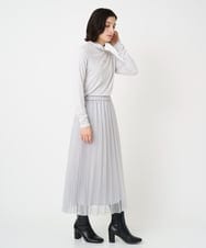 PHHCD65360 GEORGES RECH(小さいサイズ)(メゾン ドゥ サンク)  [日本製]アコーディオンシアープリーツスカート ライトグレー