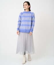 PHHCD65360 GEORGES RECH(小さいサイズ)(メゾン ドゥ サンク)  [日本製]アコーディオンシアープリーツスカート ライトグレー