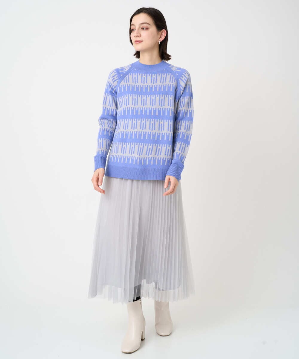 PHHCD65360 GEORGES RECH(小さいサイズ)(メゾン ドゥ サンク)  [日本製]アコーディオンシアープリーツスカート ライトグレー